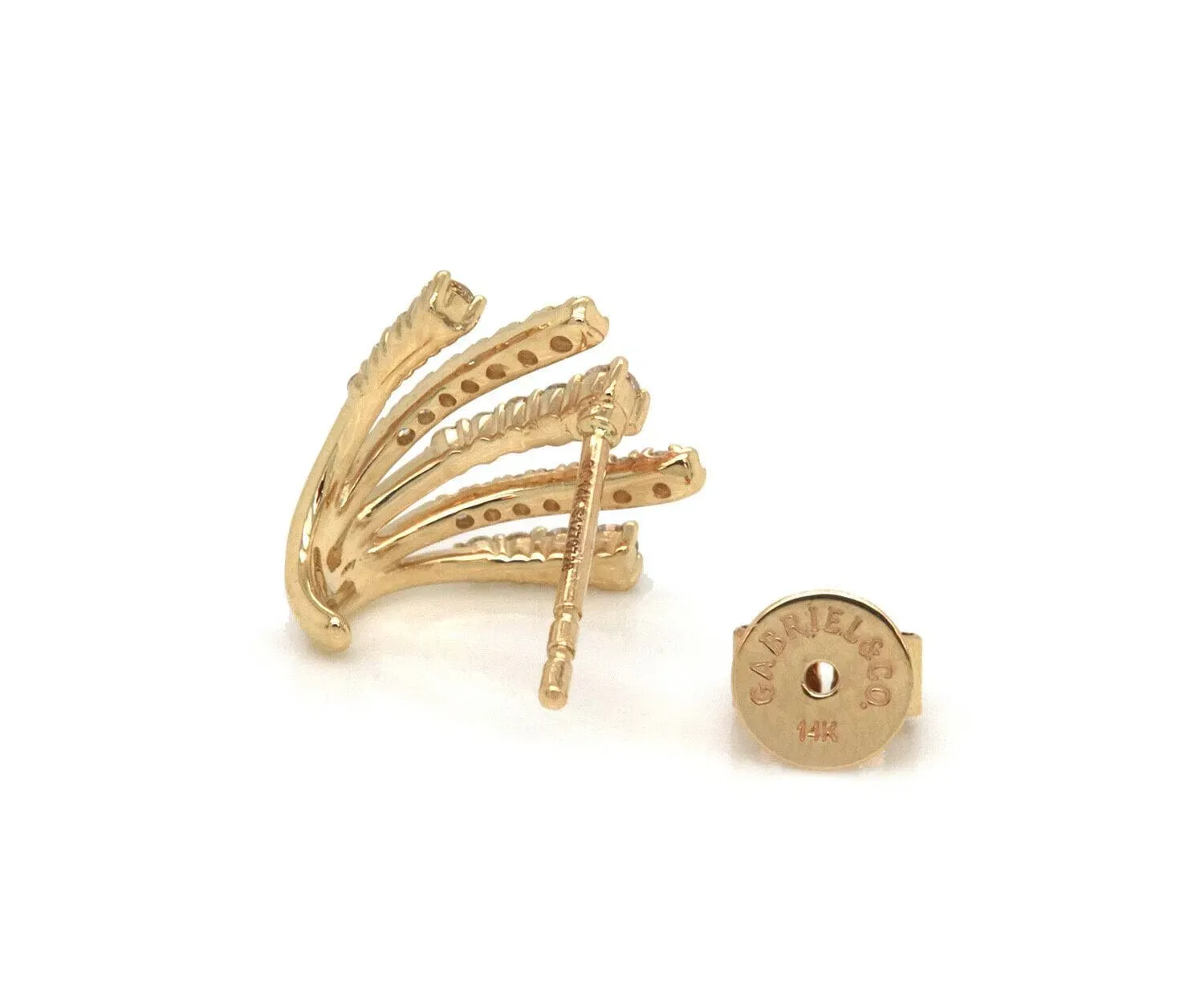 Gabriel & Co. New Gabriel & Co. 0.52ctw Diamond Fan Stud Earrings in 14K