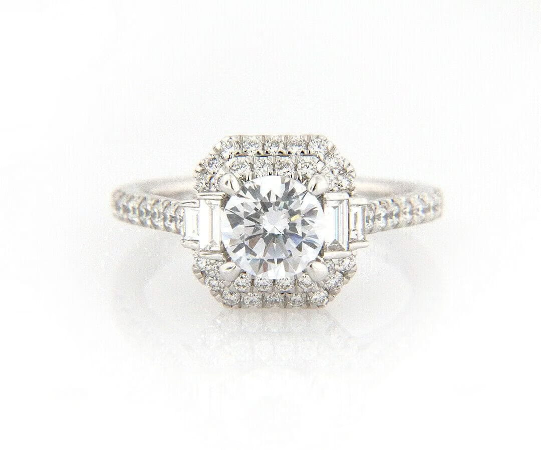 Gabriel & Co. New Gabriel & Co. 0.60ctw Cushion Double Frame Semi Mount Ring in 14K