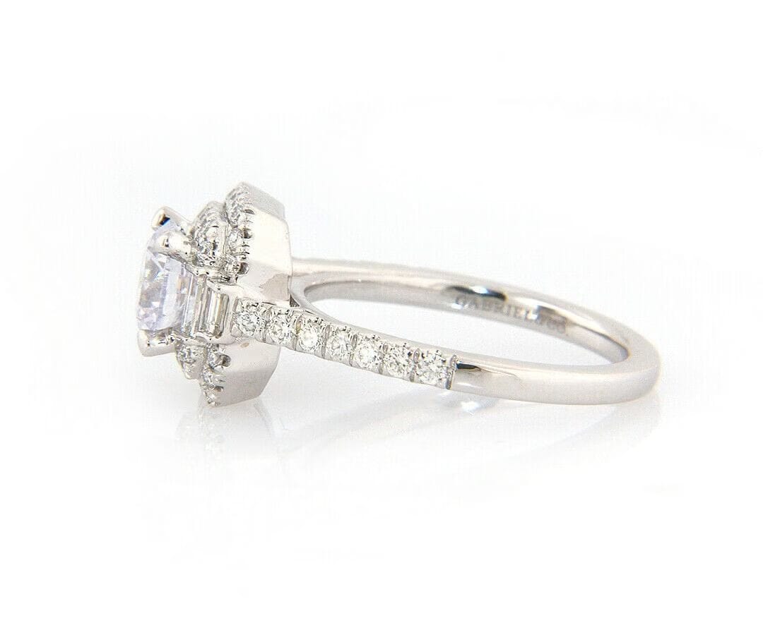 Gabriel & Co. New Gabriel & Co. 0.60ctw Cushion Double Frame Semi Mount Ring in 14K