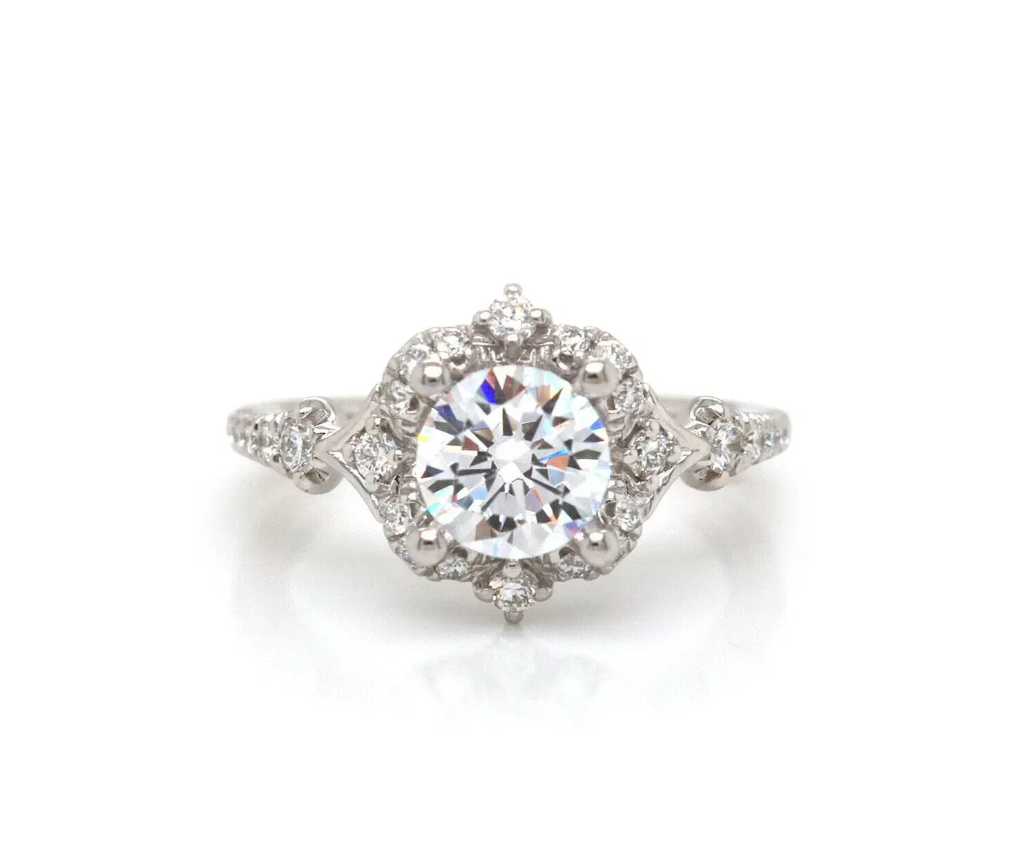 Gabriel & Co. New Gabriel & Co. 0.35ctw Diamond Scalloped Halo Semi Mount Ring in 14K