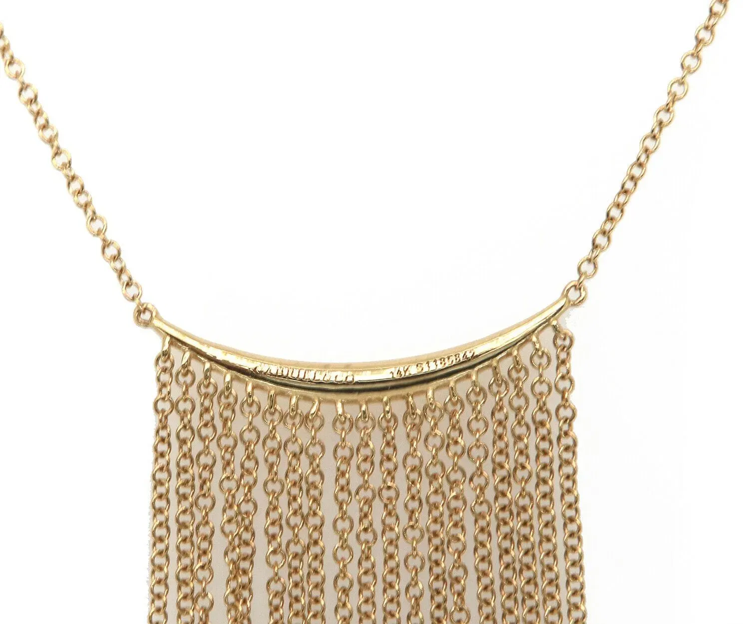 Gabriel & Co. New Gabriel & Co. Curved Bar Multi Strand Fringe Necklace in 14K