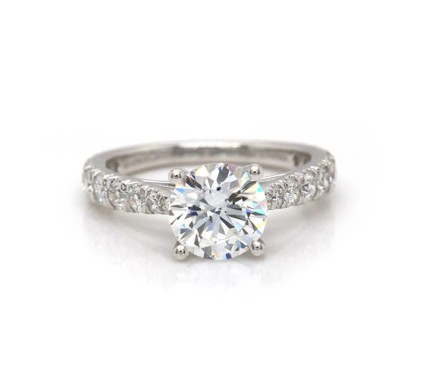 Gabriel & Co. New Gabriel & Co. 0.79ctw Graduated Diamond Straight Semi Mount Ring in 14K