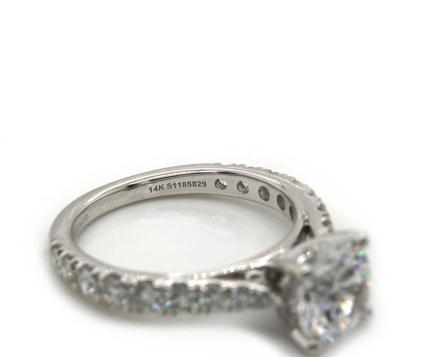 Gabriel & Co. New Gabriel & Co. 0.79ctw Graduated Diamond Straight Semi Mount Ring in 14K