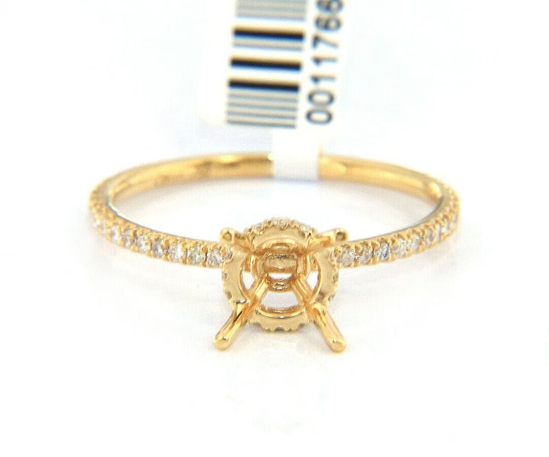 Odelia New Odelia 0.28ctw Diamond Straight Under Halo Semi Mount Ring in 18K