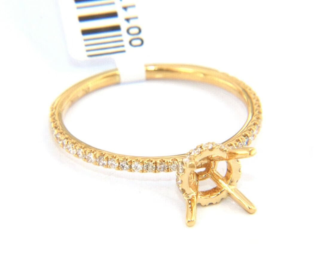 Odelia New Odelia 0.28ctw Diamond Straight Under Halo Semi Mount Ring in 18K