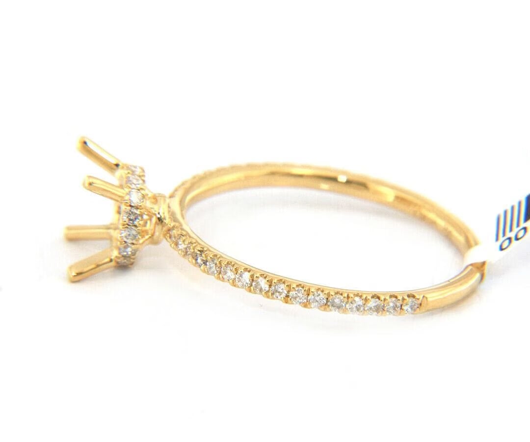 Odelia New Odelia 0.28ctw Diamond Straight Under Halo Semi Mount Ring in 18K