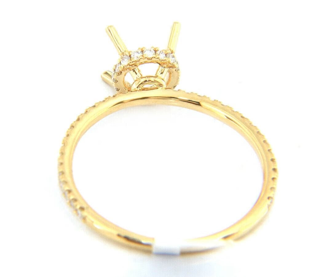 Odelia New Odelia 0.28ctw Diamond Straight Under Halo Semi Mount Ring in 18K