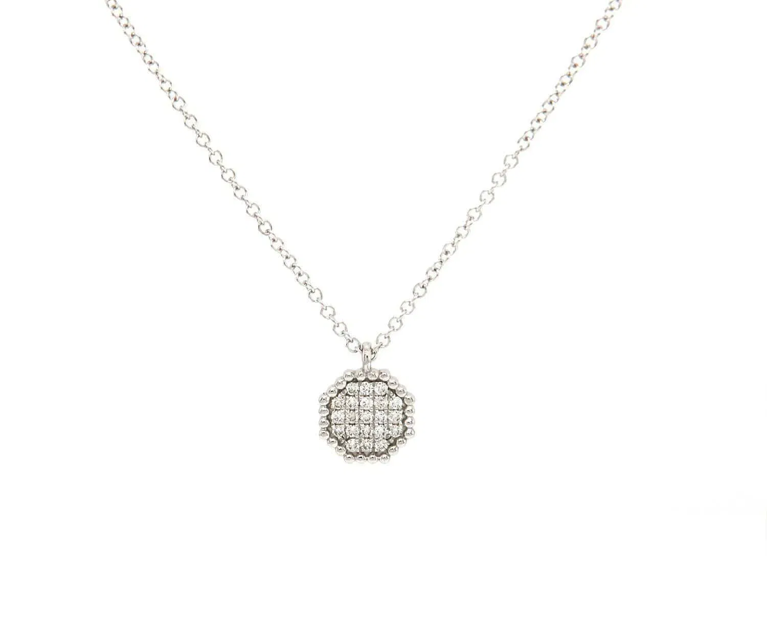 Gabriel & Co. New Gabriel & Co. 0.11ctw Pave Diamond Octagon Pendant Necklace in 14K
