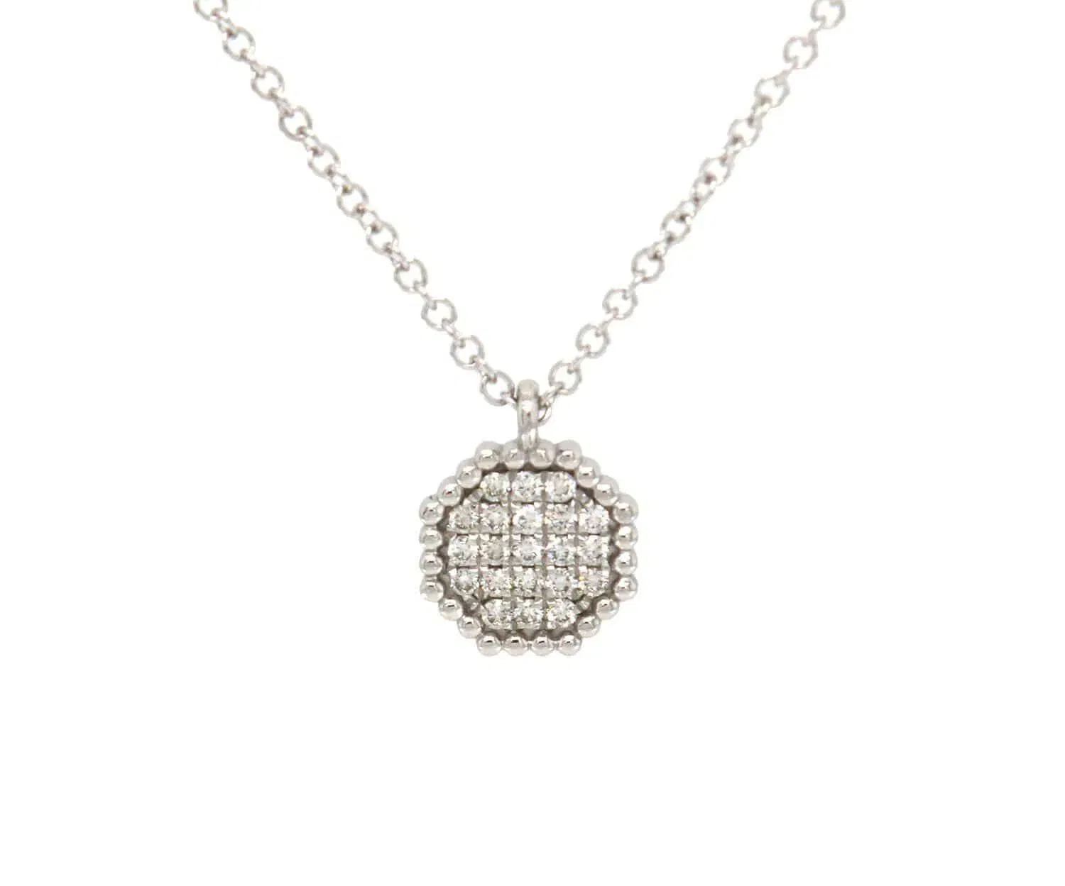 Gabriel & Co. New Gabriel & Co. 0.11ctw Pave Diamond Octagon Pendant Necklace in 14K