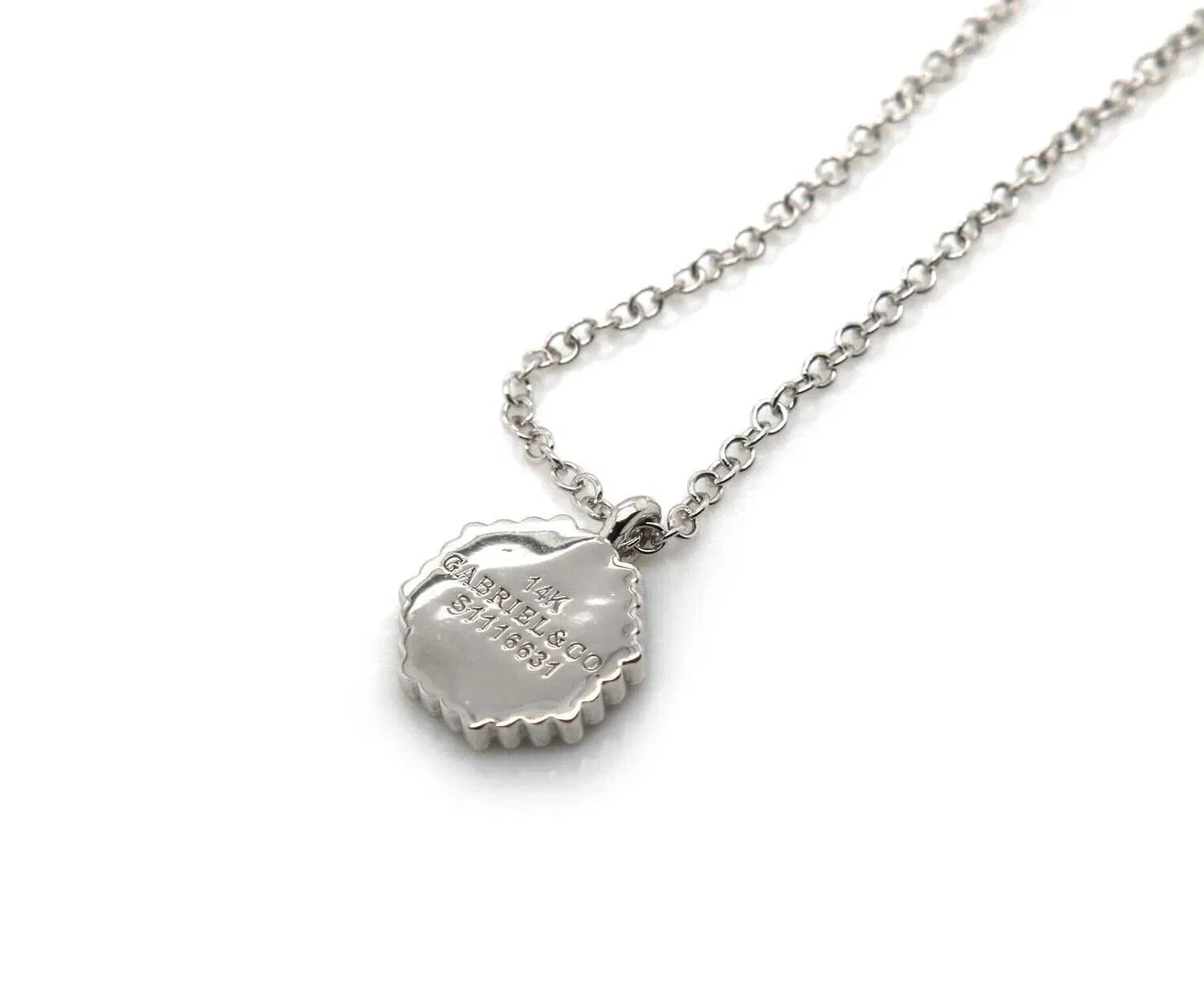 Gabriel & Co. New Gabriel & Co. 0.11ctw Pave Diamond Octagon Pendant Necklace in 14K