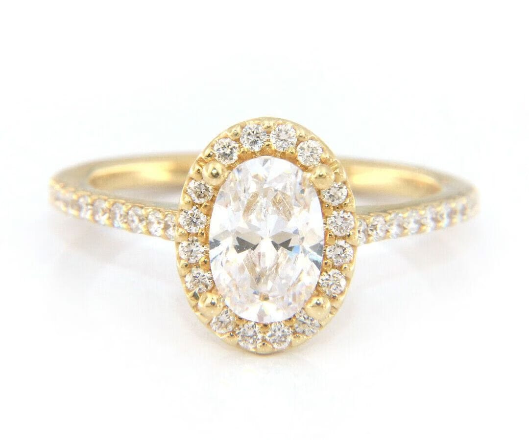 Gabriel & Co. New Gabriel & Co. Oval Diamond Halo Semi Mount Ring in 14K