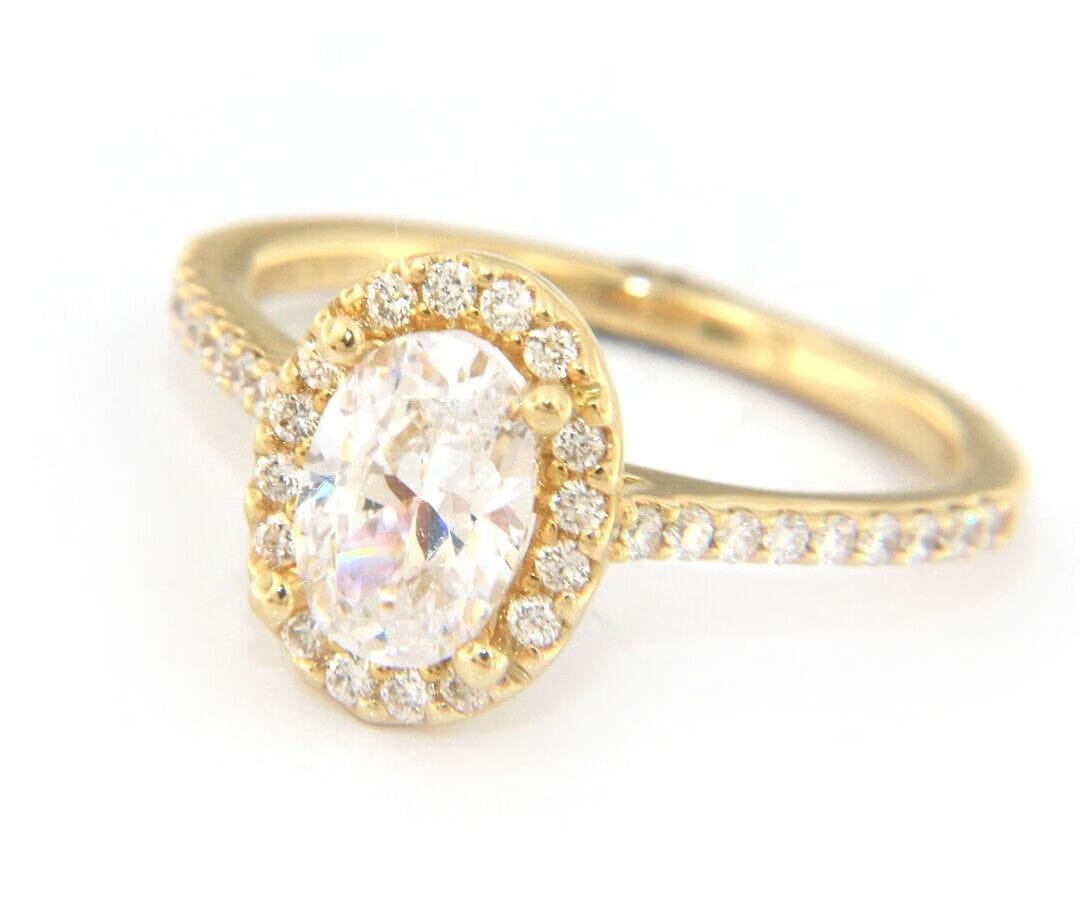 Gabriel & Co. New Gabriel & Co. Oval Diamond Halo Semi Mount Ring in 14K