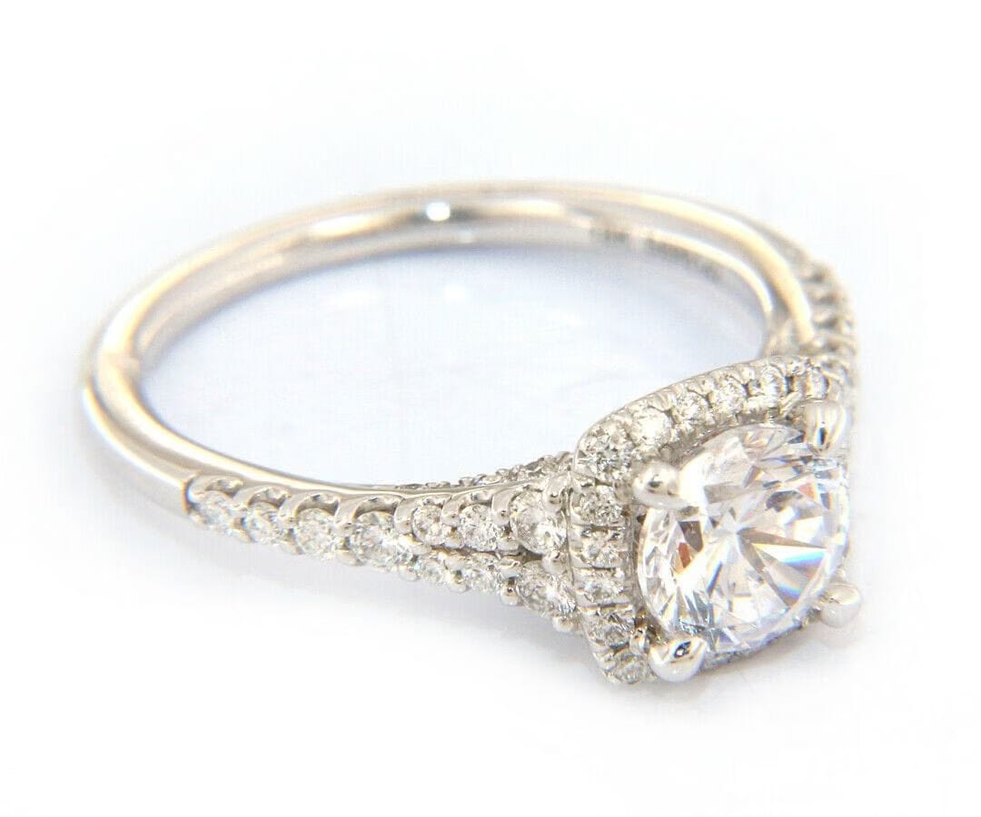 Gabriel & Co. New Gabriel & Co. Halo Double Row Semi Mount Ring in 18kt