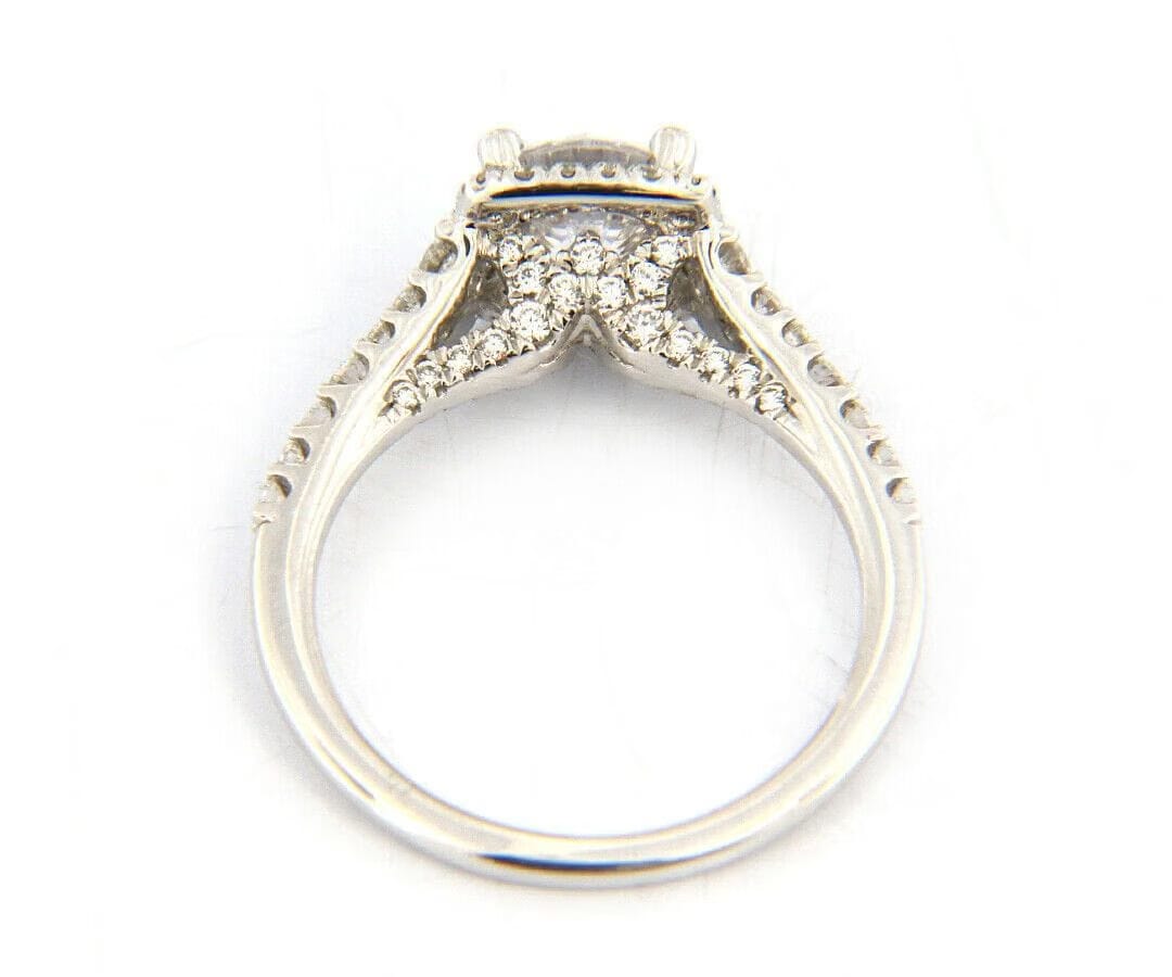 Gabriel & Co. New Gabriel & Co. Halo Double Row Semi Mount Ring in 18kt