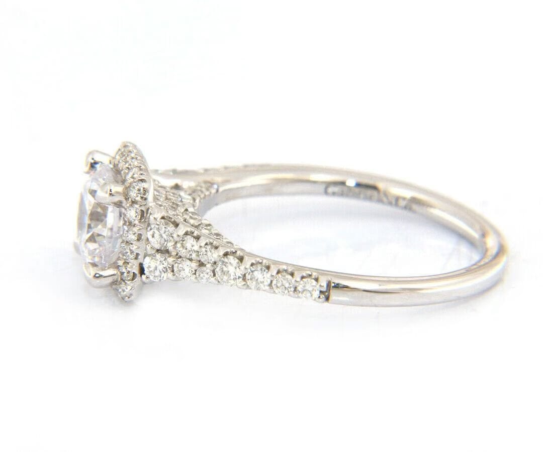 Gabriel & Co. New Gabriel & Co. Halo Double Row Semi Mount Ring in 18kt