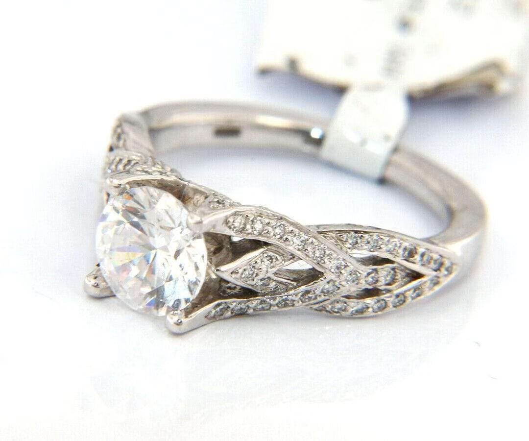 Ritani 0.38 CTW Ritani Diamond Loose Braid Semi Mount Ring In 18K (Please Read)