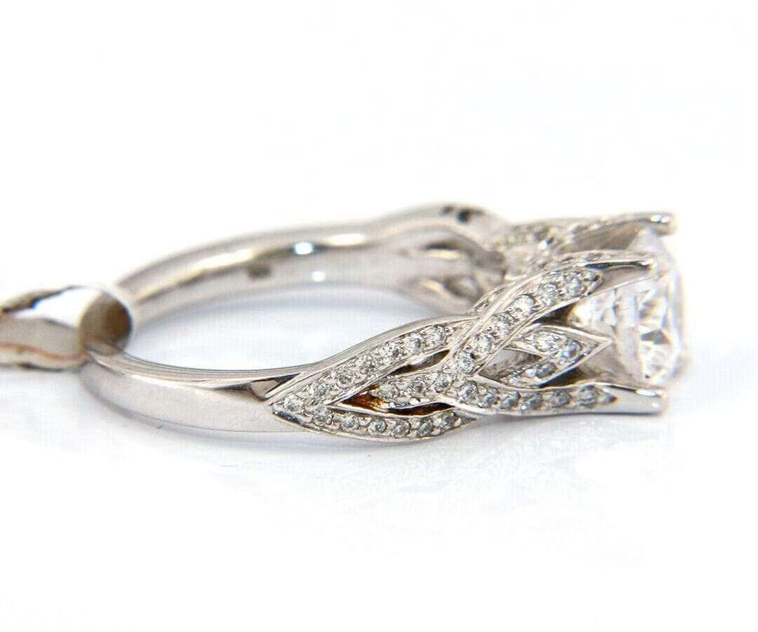 Ritani 0.38 CTW Ritani Diamond Loose Braid Semi Mount Ring In 18K (Please Read)