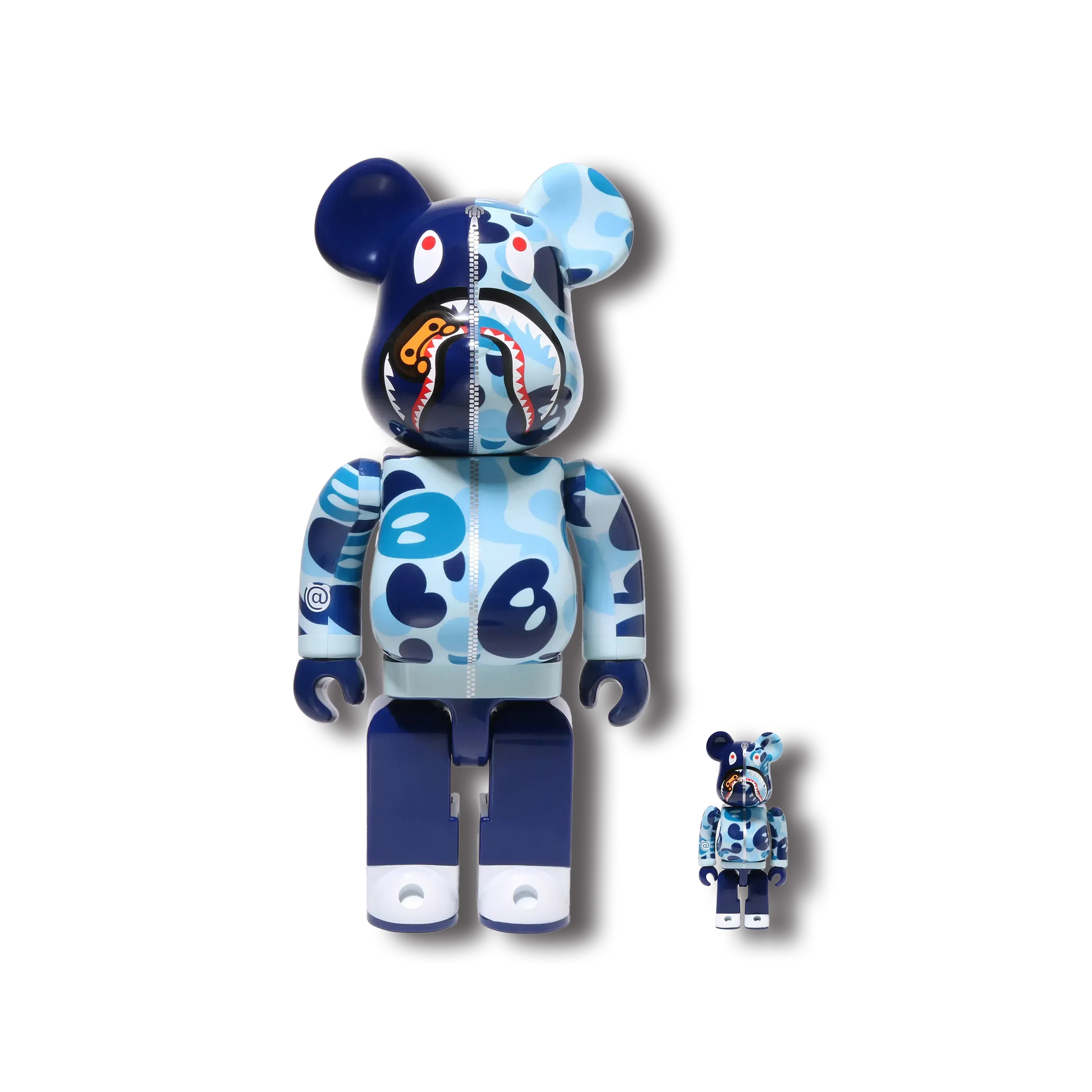 MEDICOM BE@RBRICK x Bape Baby MILO® Camo Shark 'Blue' 400% + 100% Figures