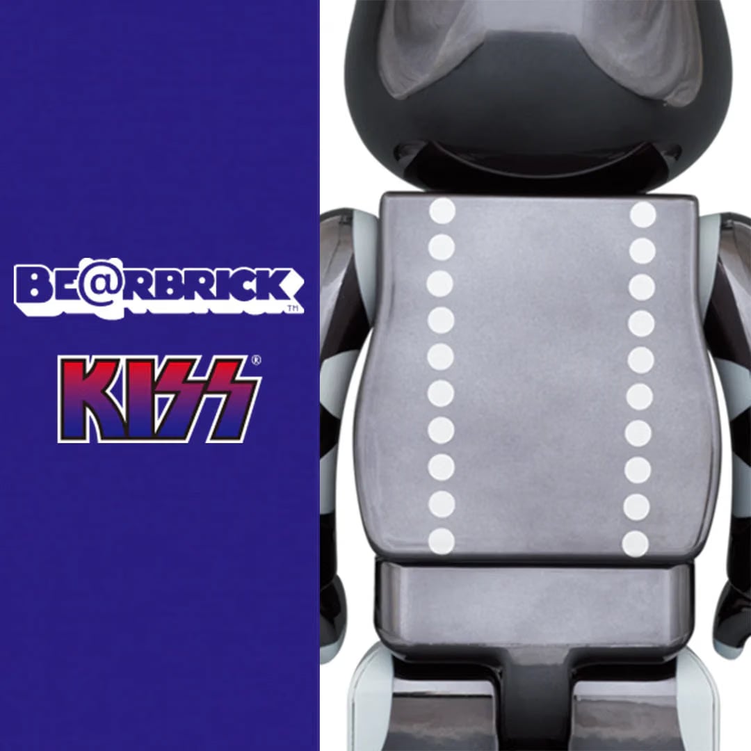 Medicom Bearbrick 100% & 400% Set KISS The Demon Chrome Version
