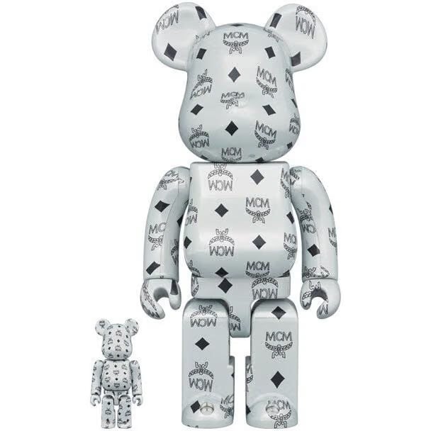 Medicom BE@RBRICK MCM WHITE CHROME Ver 100% 400% MEDICOM TOY 2022 Hobby Limited Edition