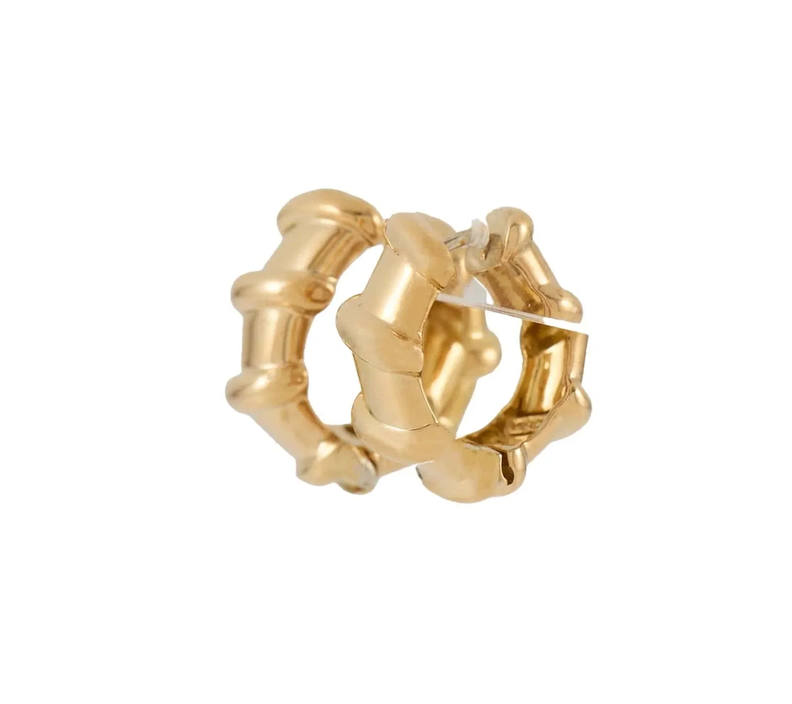 Roberto Coin Nabucco Polished Triple Ridged Hoop Earrings in 18K