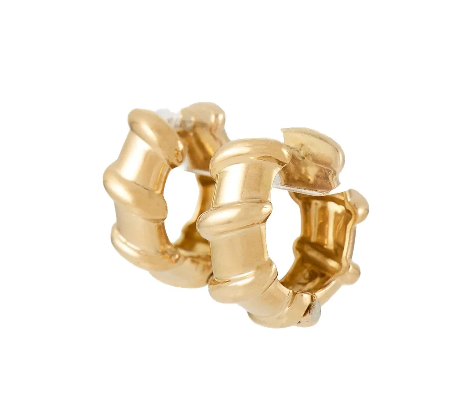 Roberto Coin Nabucco Polished Triple Ridged Hoop Earrings in 18K