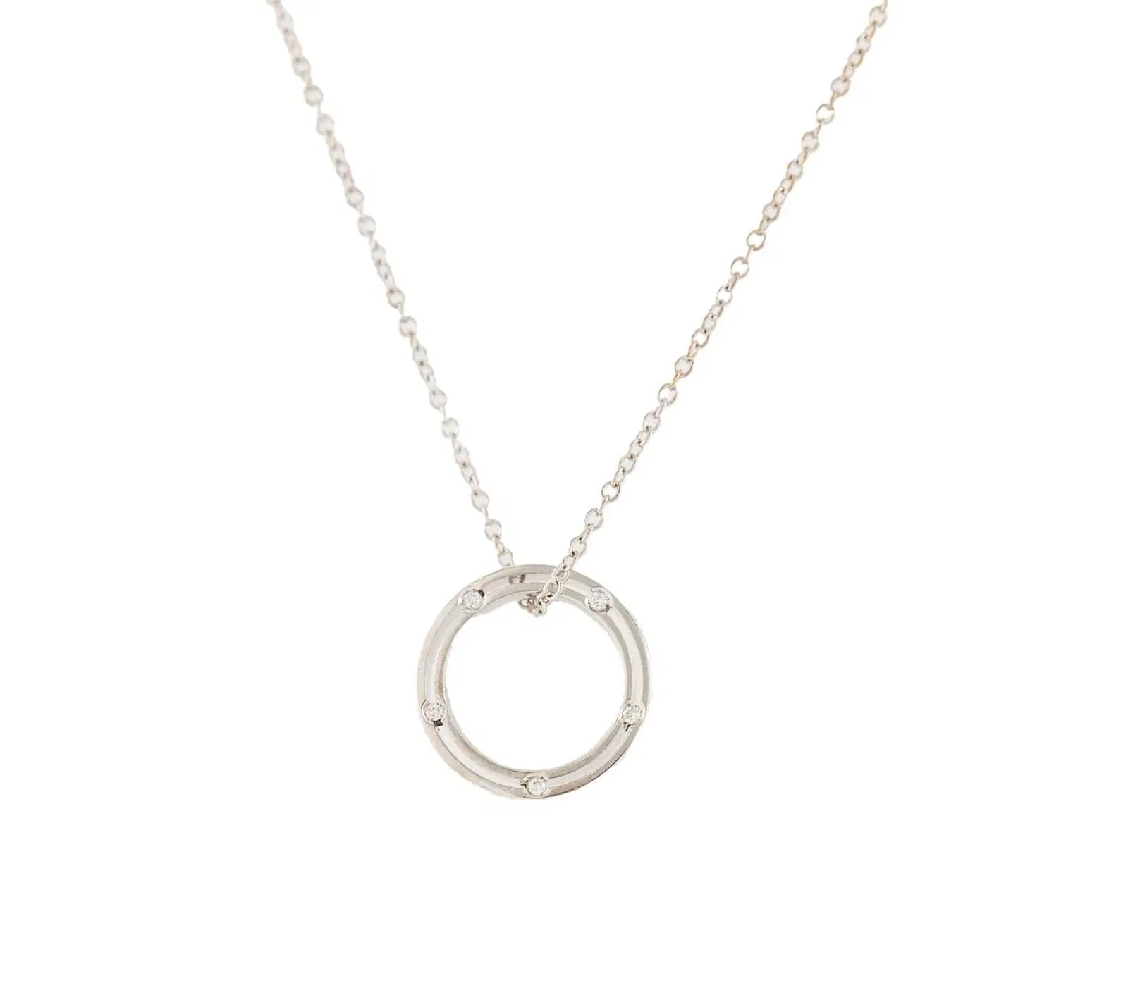 Damiani D.Side 0.30ctw Diamond Open Circle Pendant Necklace in 18K