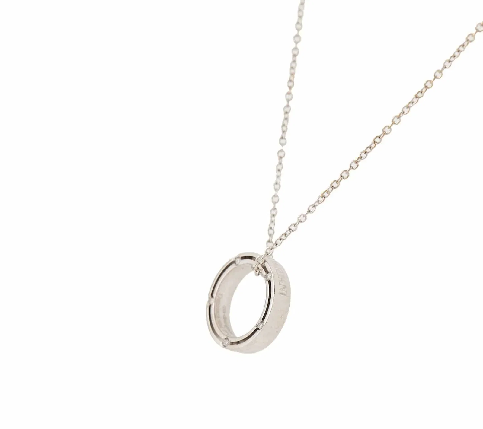 Damiani D.Side 0.30ctw Diamond Open Circle Pendant Necklace in 18K