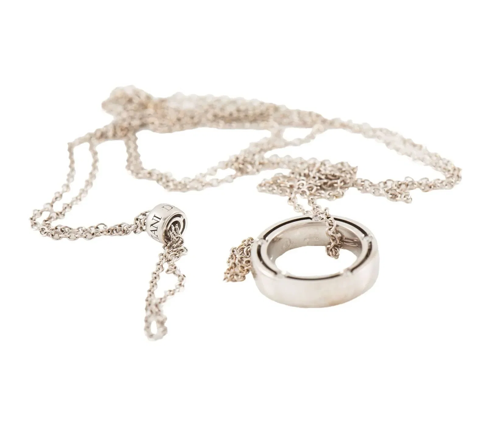 Damiani D.Side 0.30ctw Diamond Open Circle Pendant Necklace in 18K