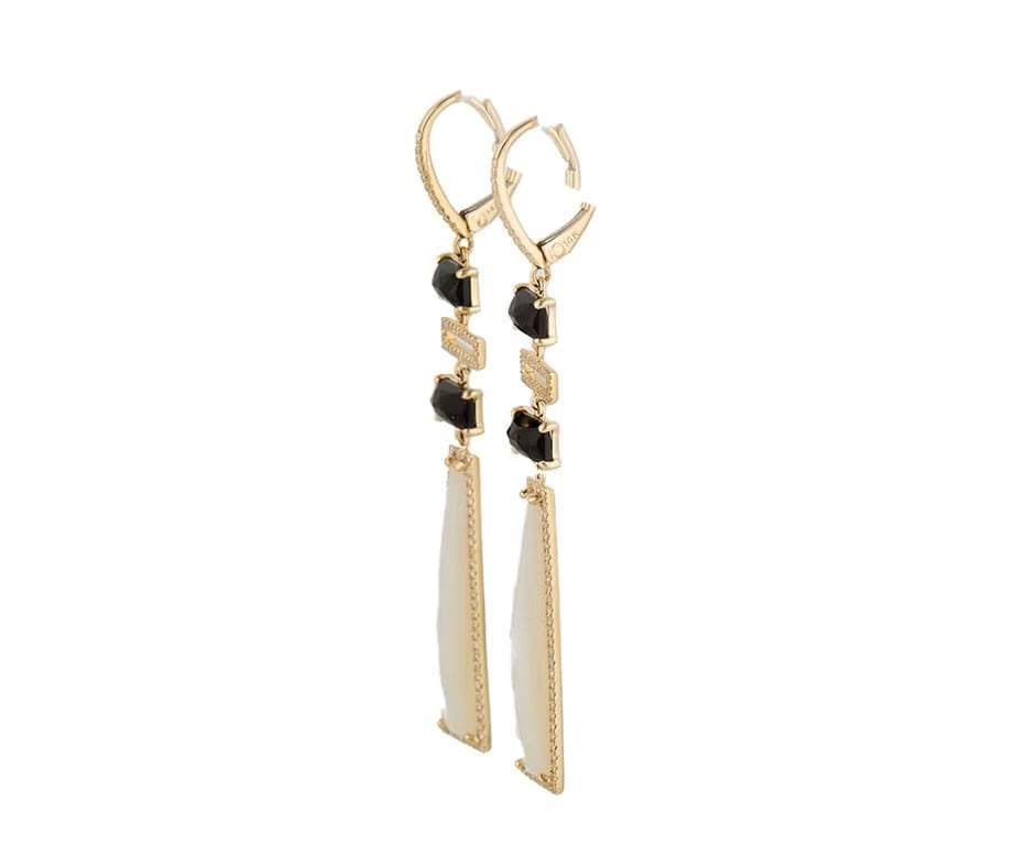 Doves By Doron Paloma New Doves by Doron Paloma White MOP Black Onyx0.44ctw Diamond Dangle Earrings 14K
