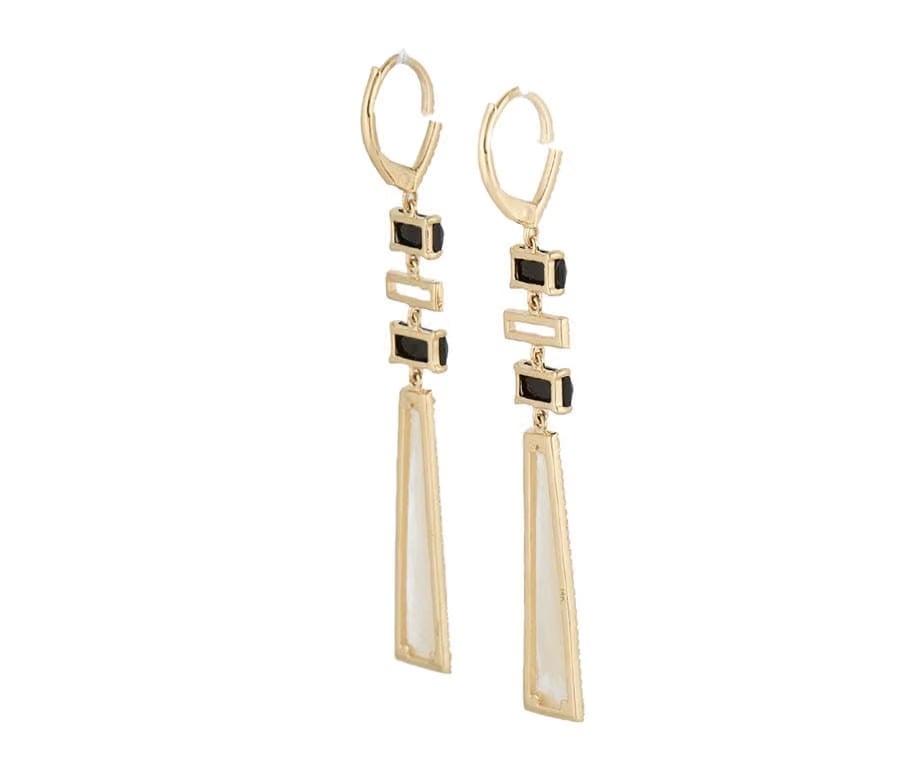 Doves By Doron Paloma New Doves by Doron Paloma White MOP Black Onyx0.44ctw Diamond Dangle Earrings 14K