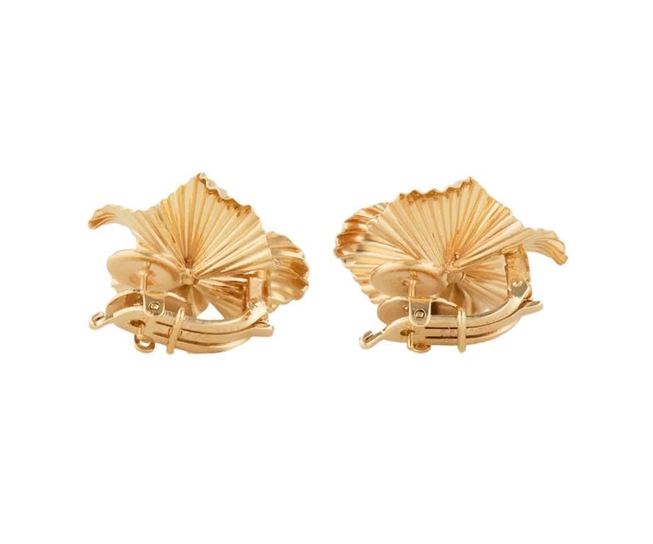 Tiffany & Co. Vintage Tiffany & Co. Flower Omega Back Earrings in 14K