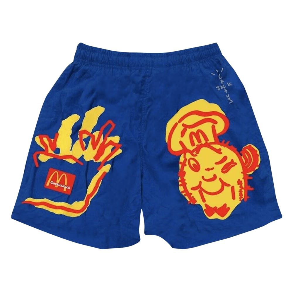 Cactus Jack by Travis Scott x McDonald's Illustration Shorts Blue