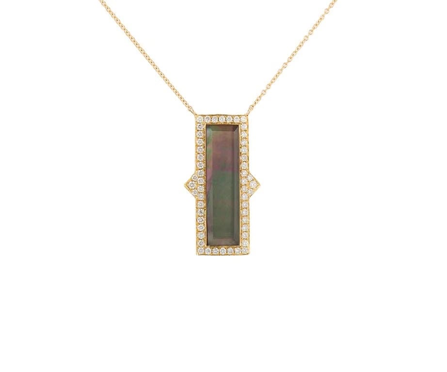 Doves By Doron Paloma New Doves by Doron Paloma Quartz MOP and 0.50ctw Diamond Pendant Necklace 18K