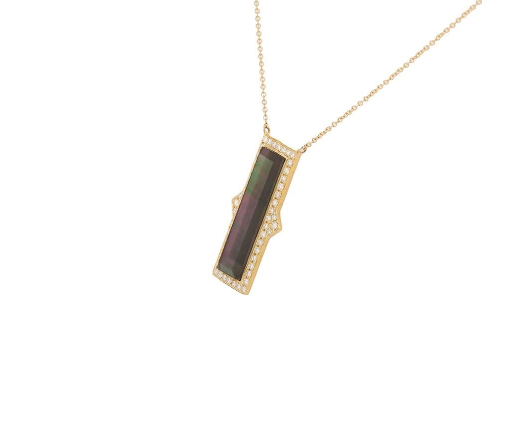 Doves By Doron Paloma New Doves by Doron Paloma Quartz MOP and 0.50ctw Diamond Pendant Necklace 18K