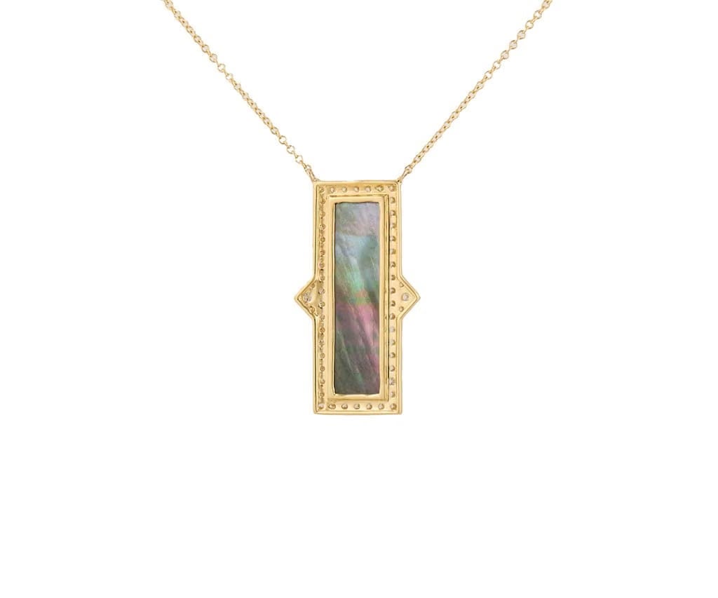 Doves By Doron Paloma New Doves by Doron Paloma Quartz MOP and 0.50ctw Diamond Pendant Necklace 18K