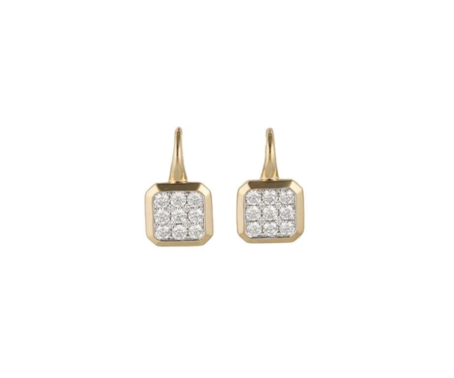 Frederic Sage New Frederic Sage 0.91ctw Diamond Cushion Shaped Drop Earrings in 14K