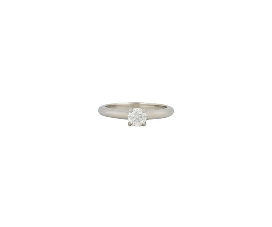 Cartier Round Diamond Solitaire Engagement Ring in Platinum W/Box and Papers