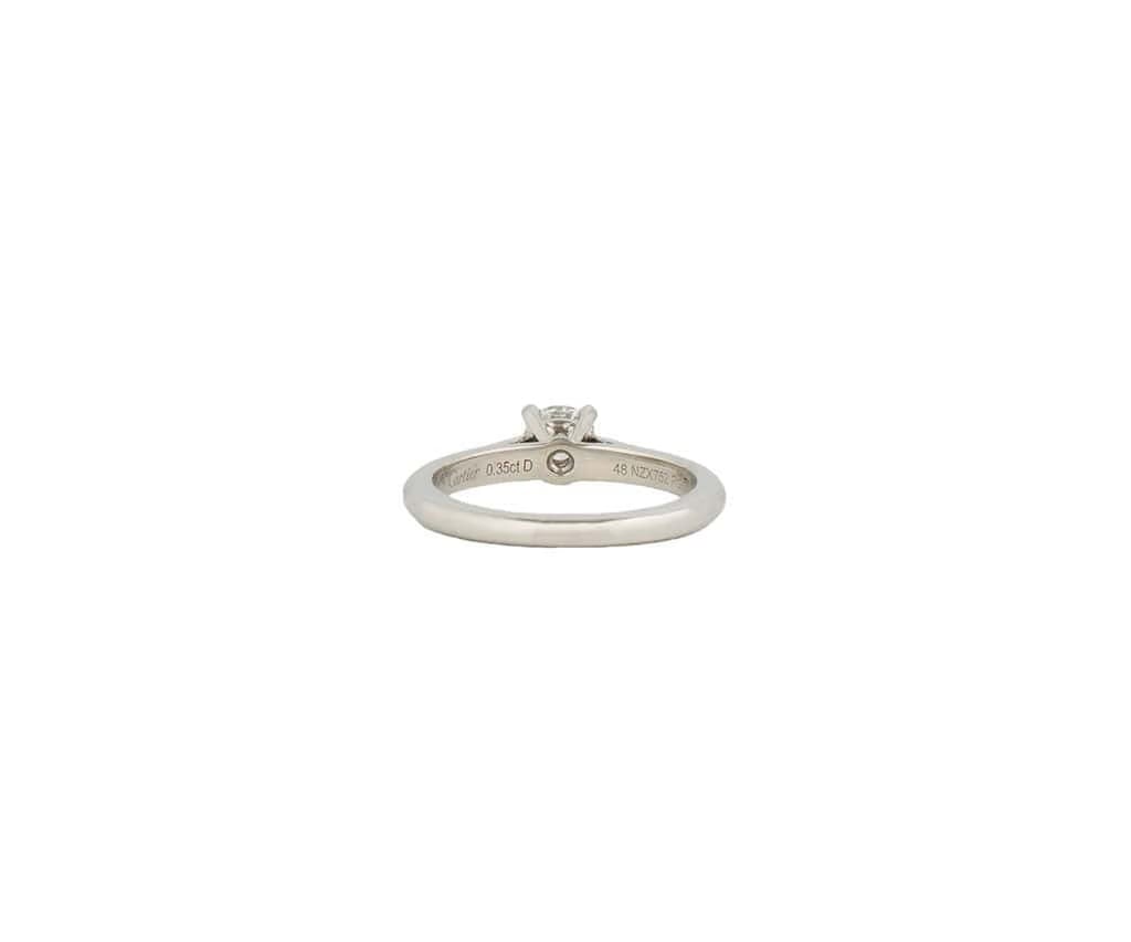 Cartier Round Diamond Solitaire Engagement Ring in Platinum W/Box and Papers