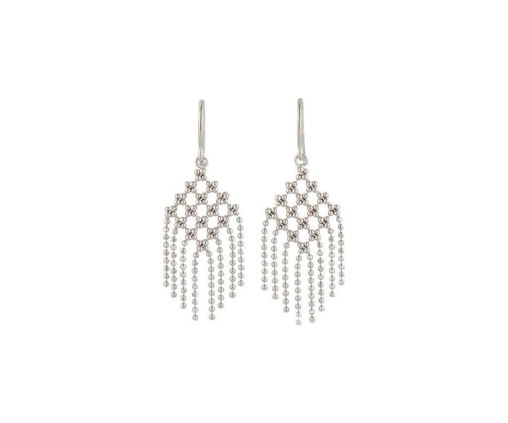 Tiffany & Co. Vintage Tiffany & Co. Fringe Flower Beaded Dangle Earrings in 18K W/Box