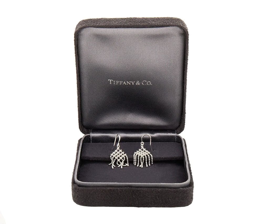 Tiffany & Co. Vintage Tiffany & Co. Fringe Flower Beaded Dangle Earrings in 18K W/Box