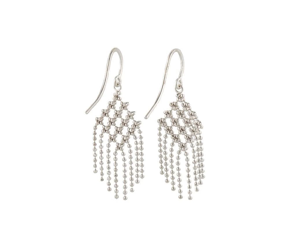 Tiffany & Co. Vintage Tiffany & Co. Fringe Flower Beaded Dangle Earrings in 18K W/Box