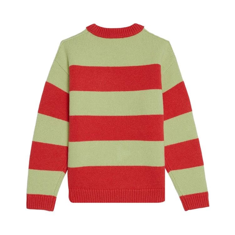 Acne Studios Kids Face Crewneck Sweater Sharp Red/Pale Green