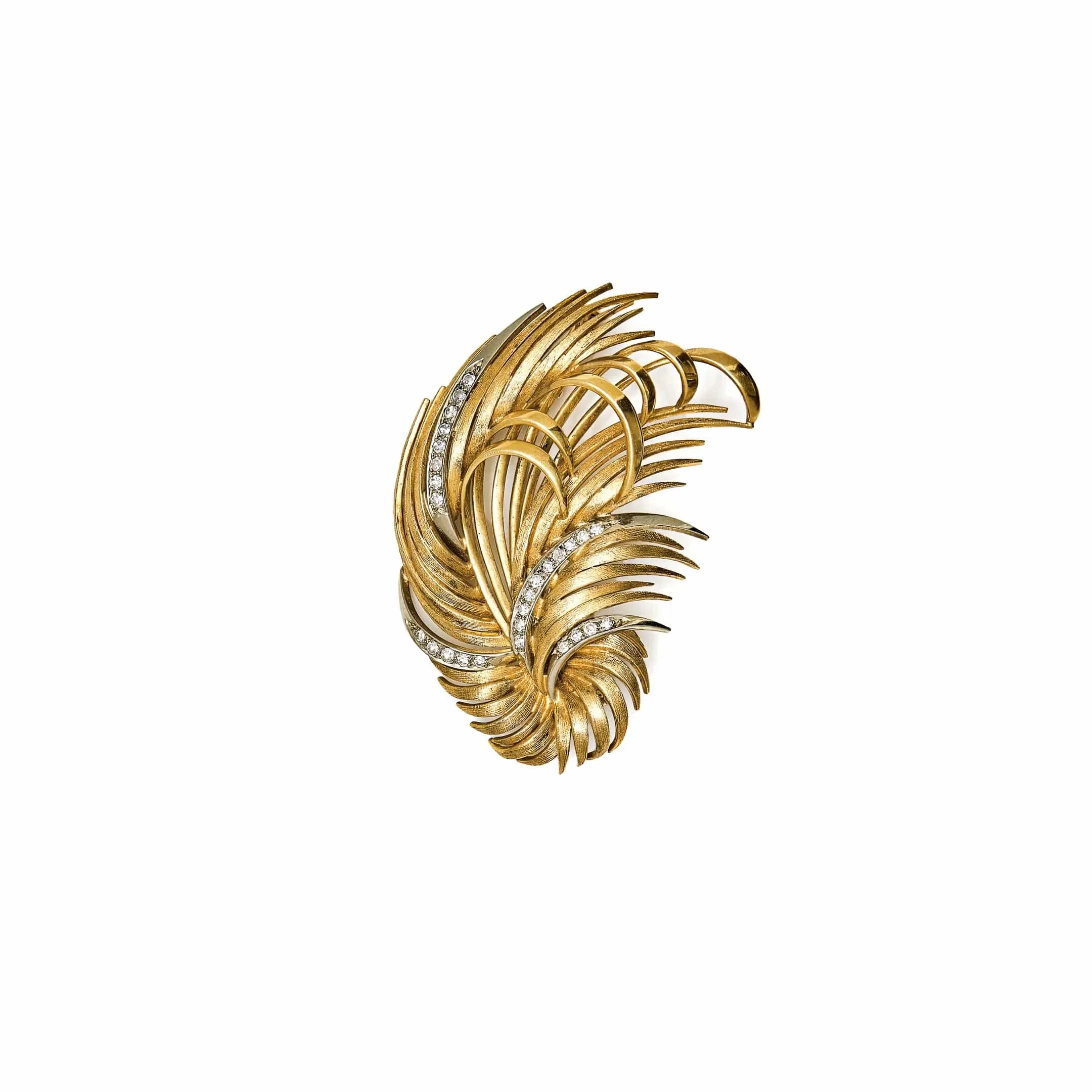 Jewels Aficionado Golden Feather Vintage Brooch
