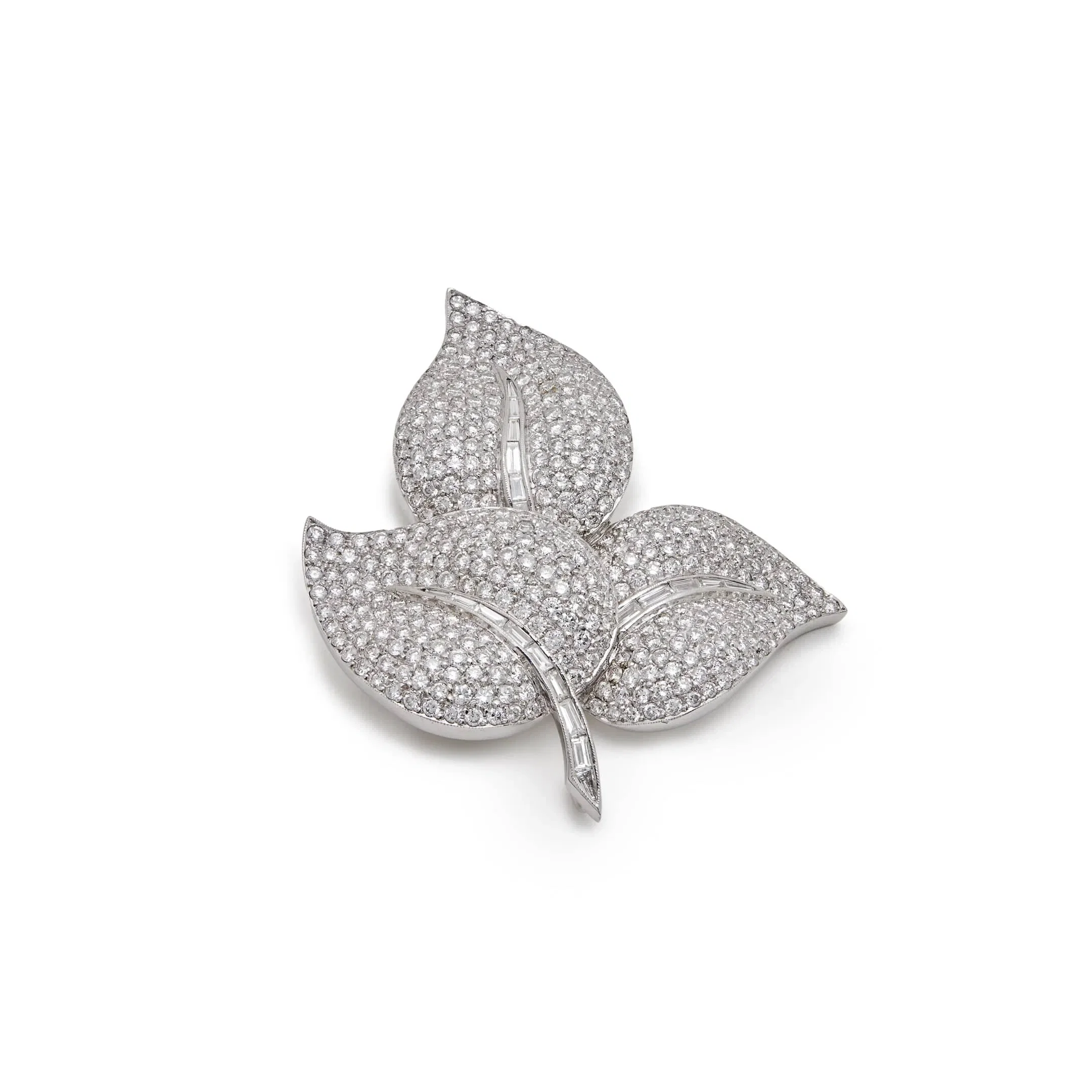 Jewels Aficionado Diamond Leaf Vintage Brooch
