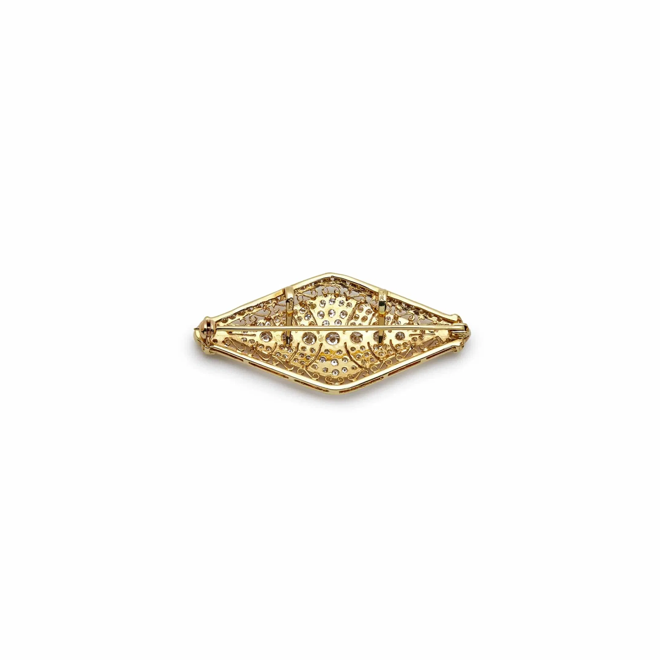 Jewels Aficionado Yellow Gold and Diamond Vintage Brooch