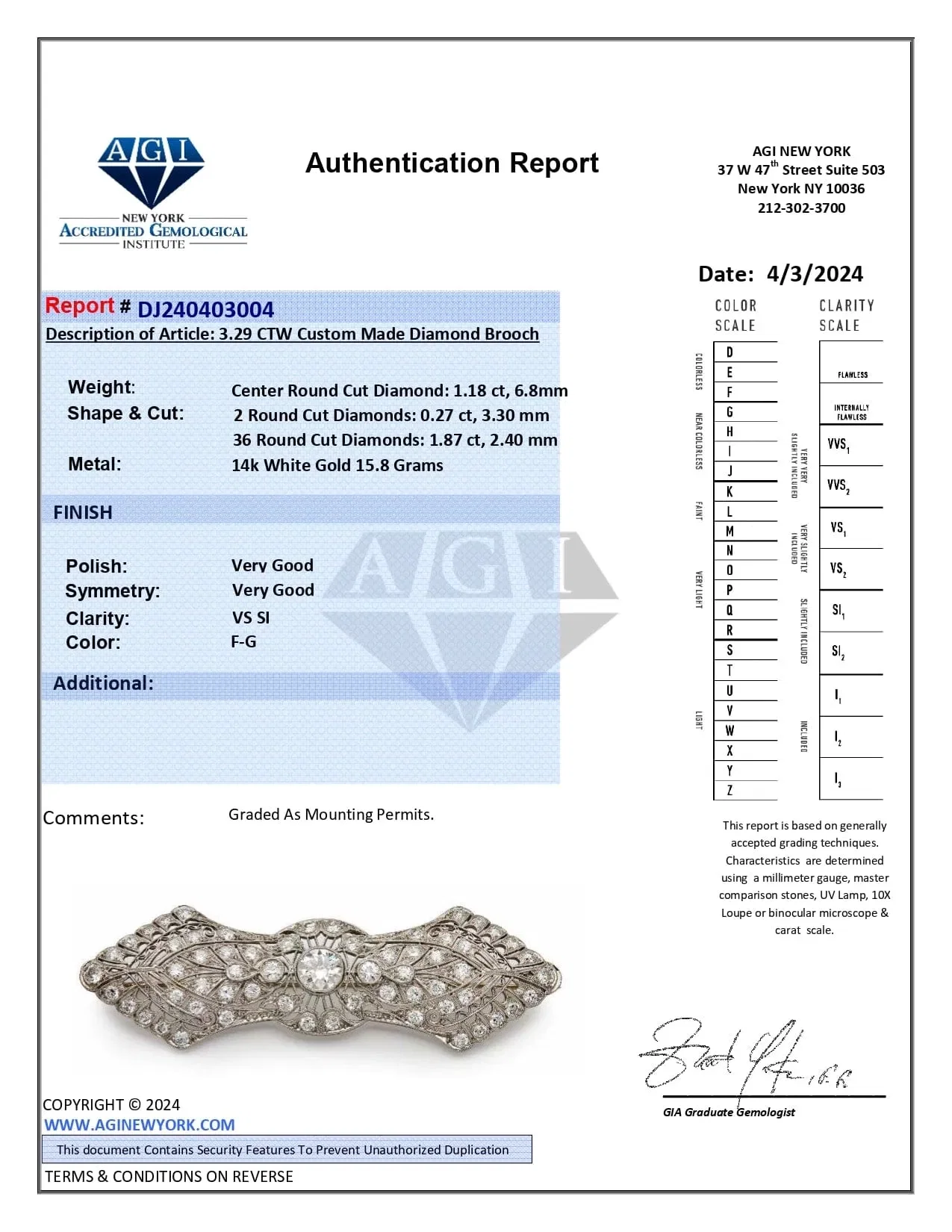 Jewels Aficionado Vintage Diamond Statement Brooch