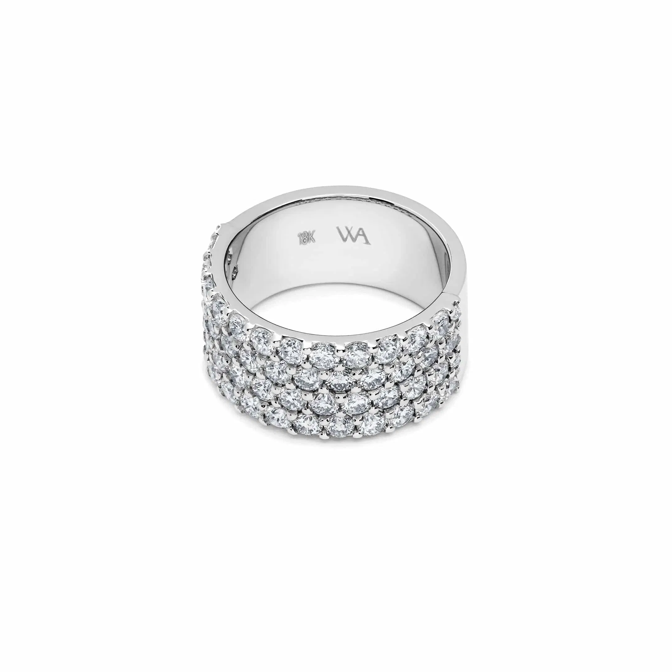 Jewels Aficionado White Diamond Four-Row Ring