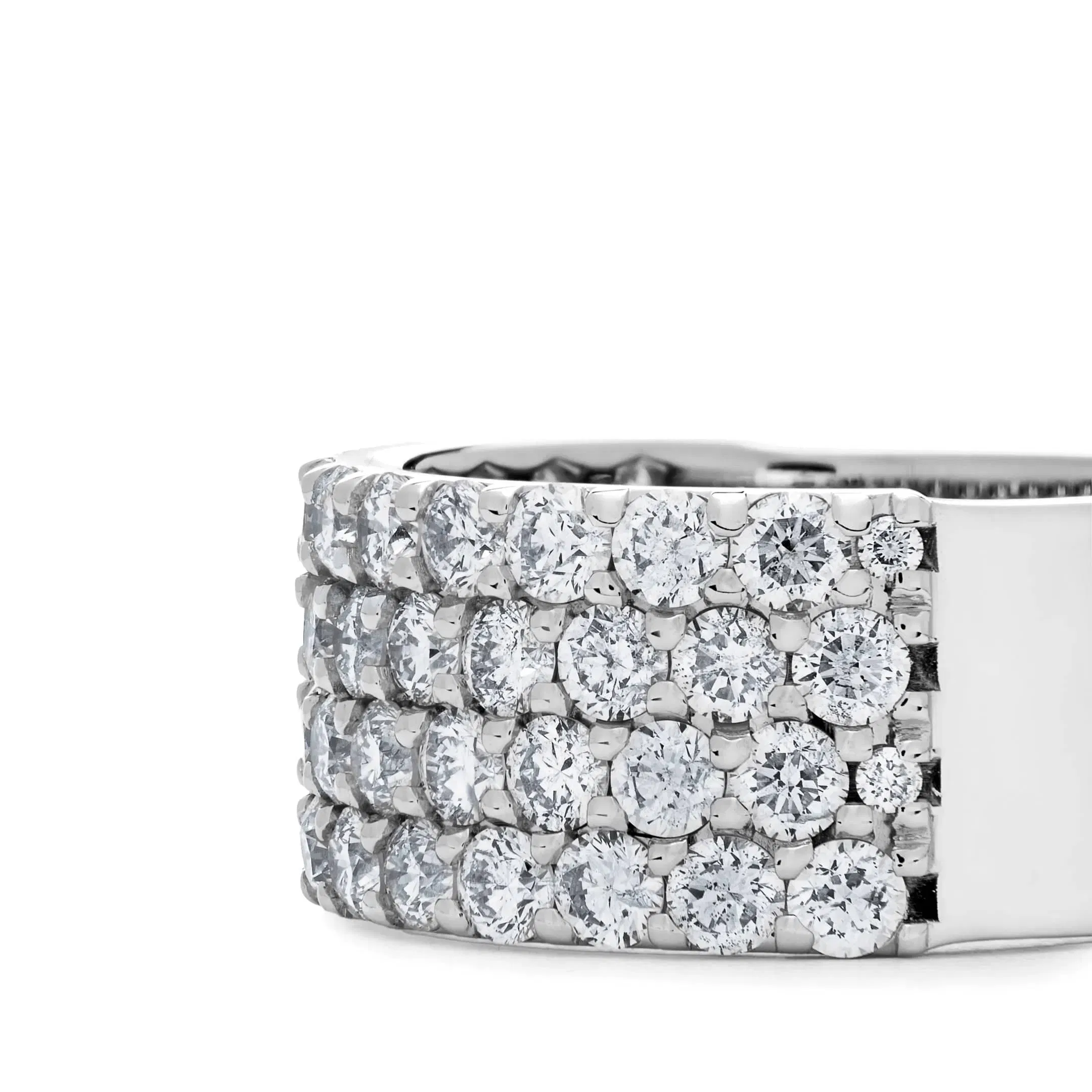 Jewels Aficionado White Diamond Four-Row Ring
