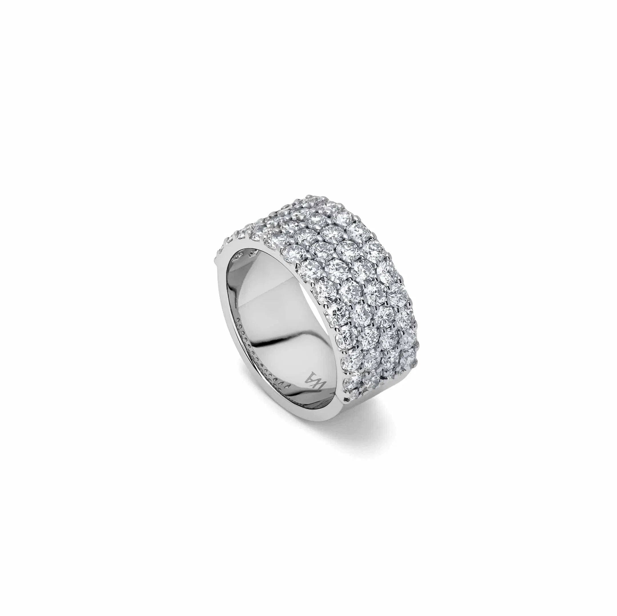 Jewels Aficionado White Diamond Four-Row Ring